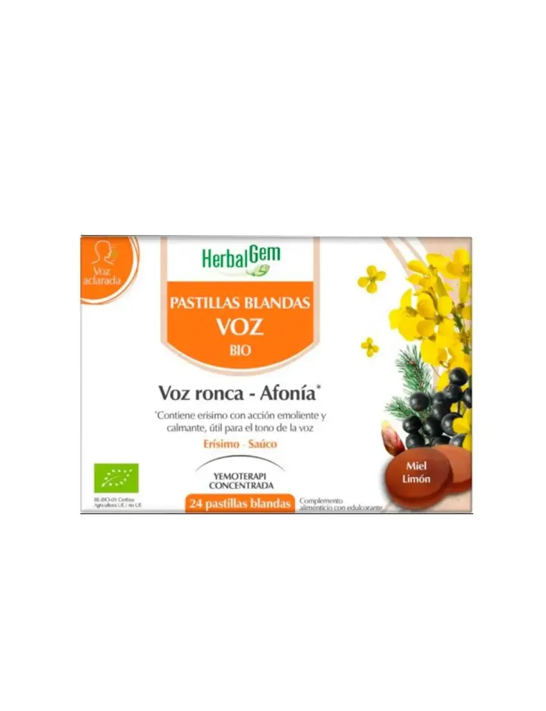 [218830] HERBALGEM PASTILLAS BLANDAS VOZ CANTANTES  24 CARAMELOS
